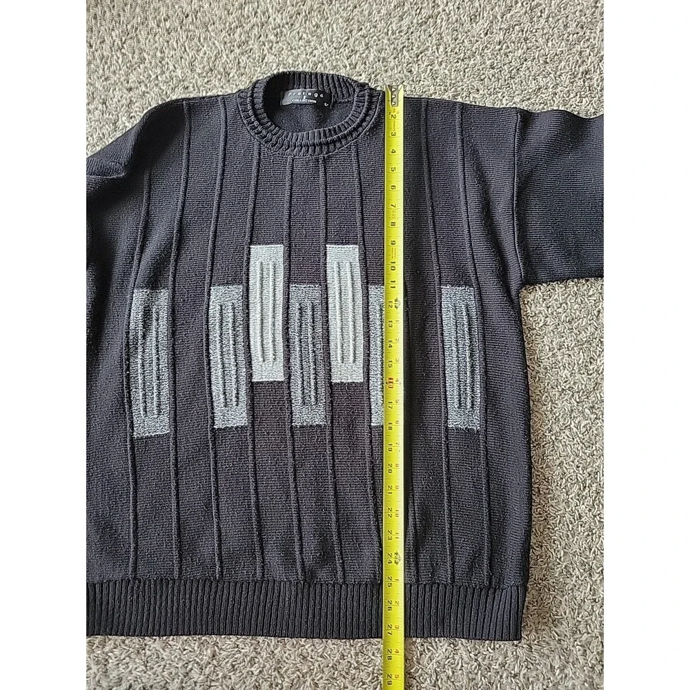 Vtg Protege Collection Mens Size L Sweater Biggie Cosby 3D Textured USA Made